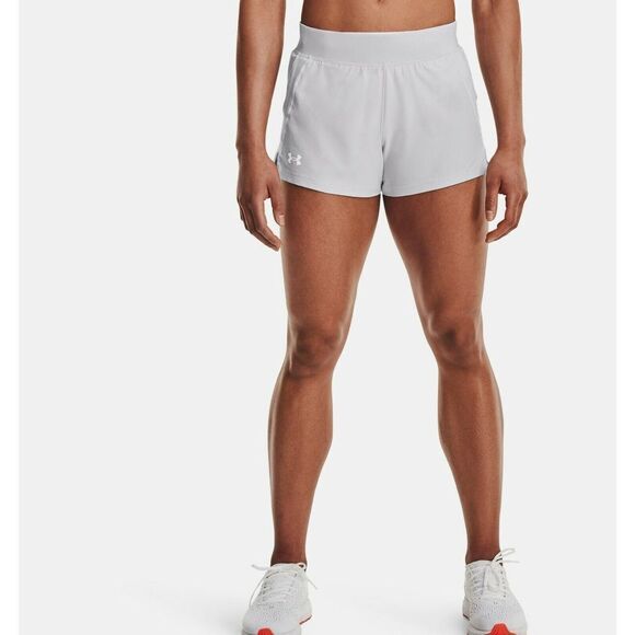 Under Armour 1342856 014 Women's Sz M HeatGear Speed Pocket Gray Running Shorts - Picture 4 of 5